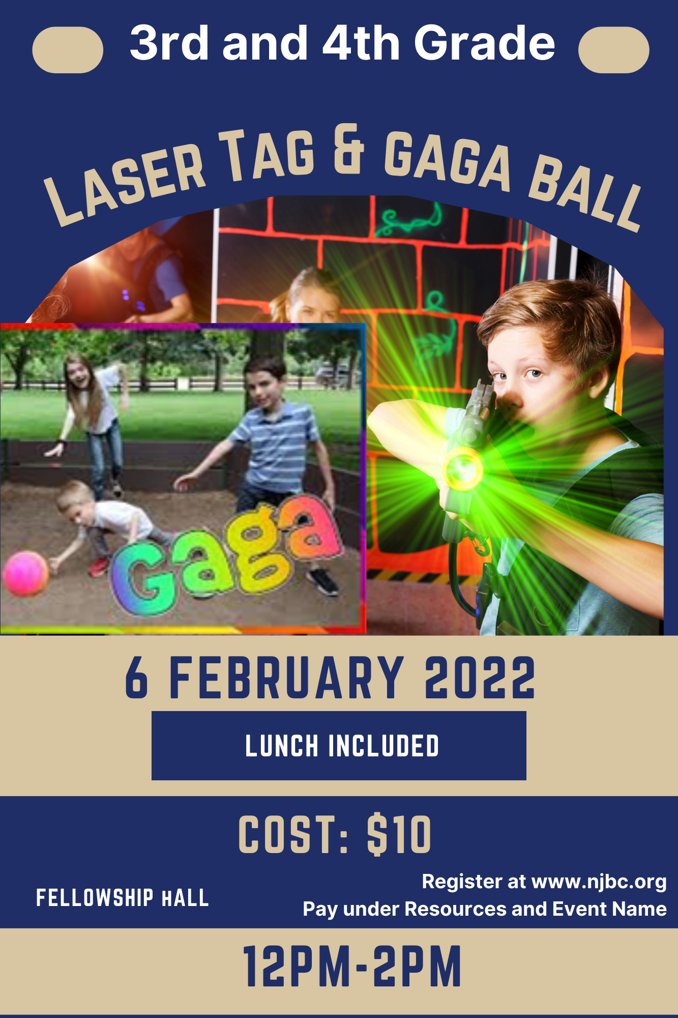 3rd & 4th Grade Laser Tag & GaGa Ball February 6