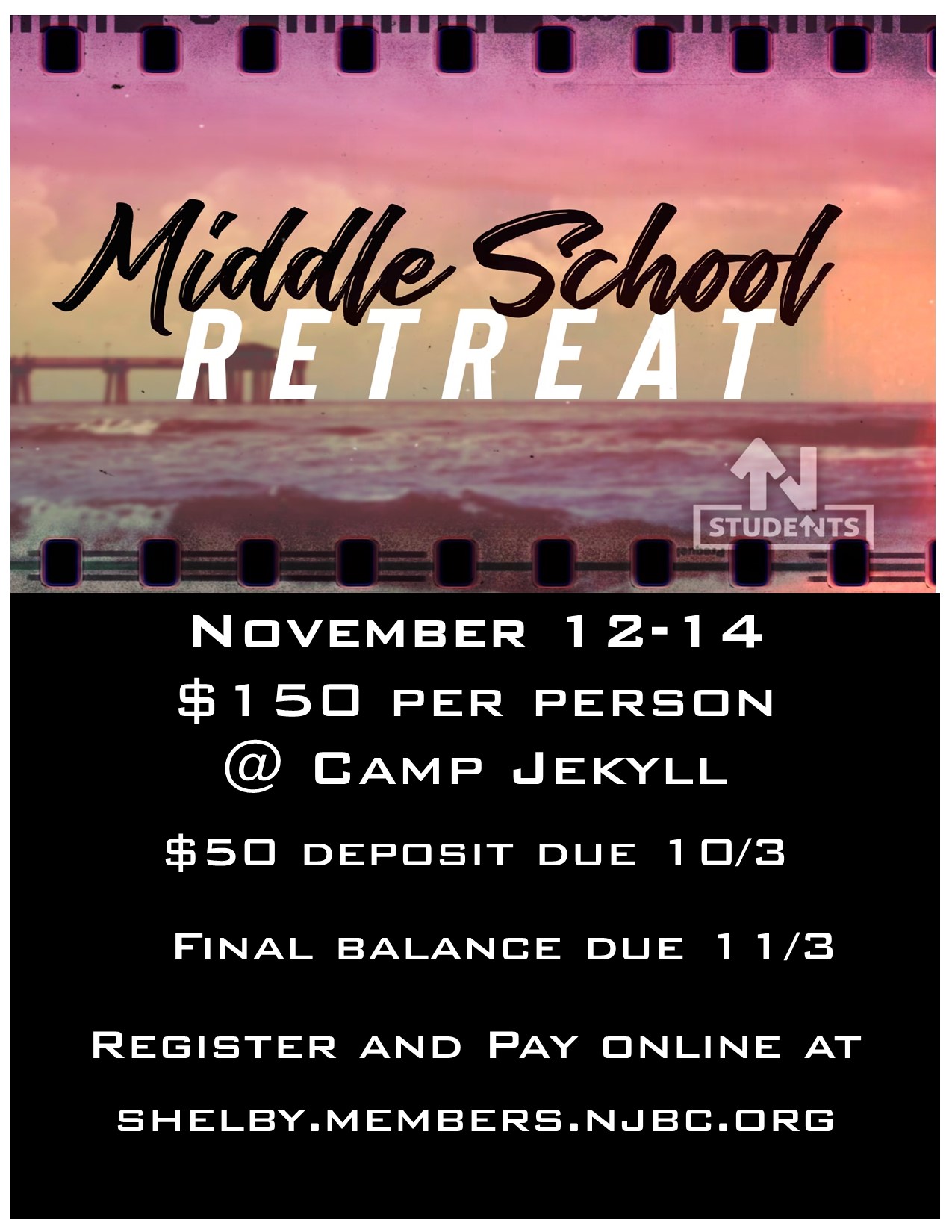 Middle School Retreat 11/12-14