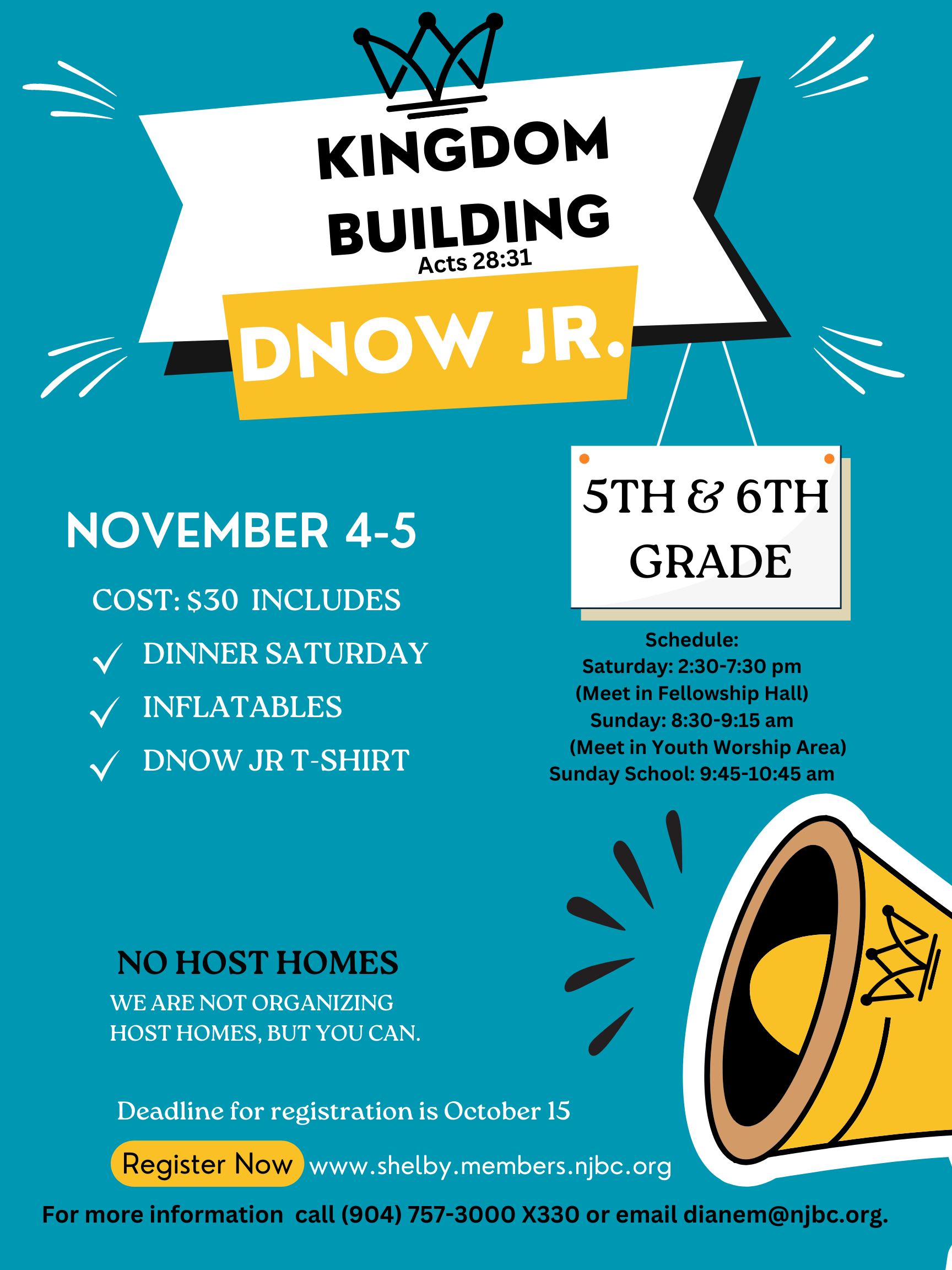  5th & 6th Grade Dnow Jr. Nov 4-5
